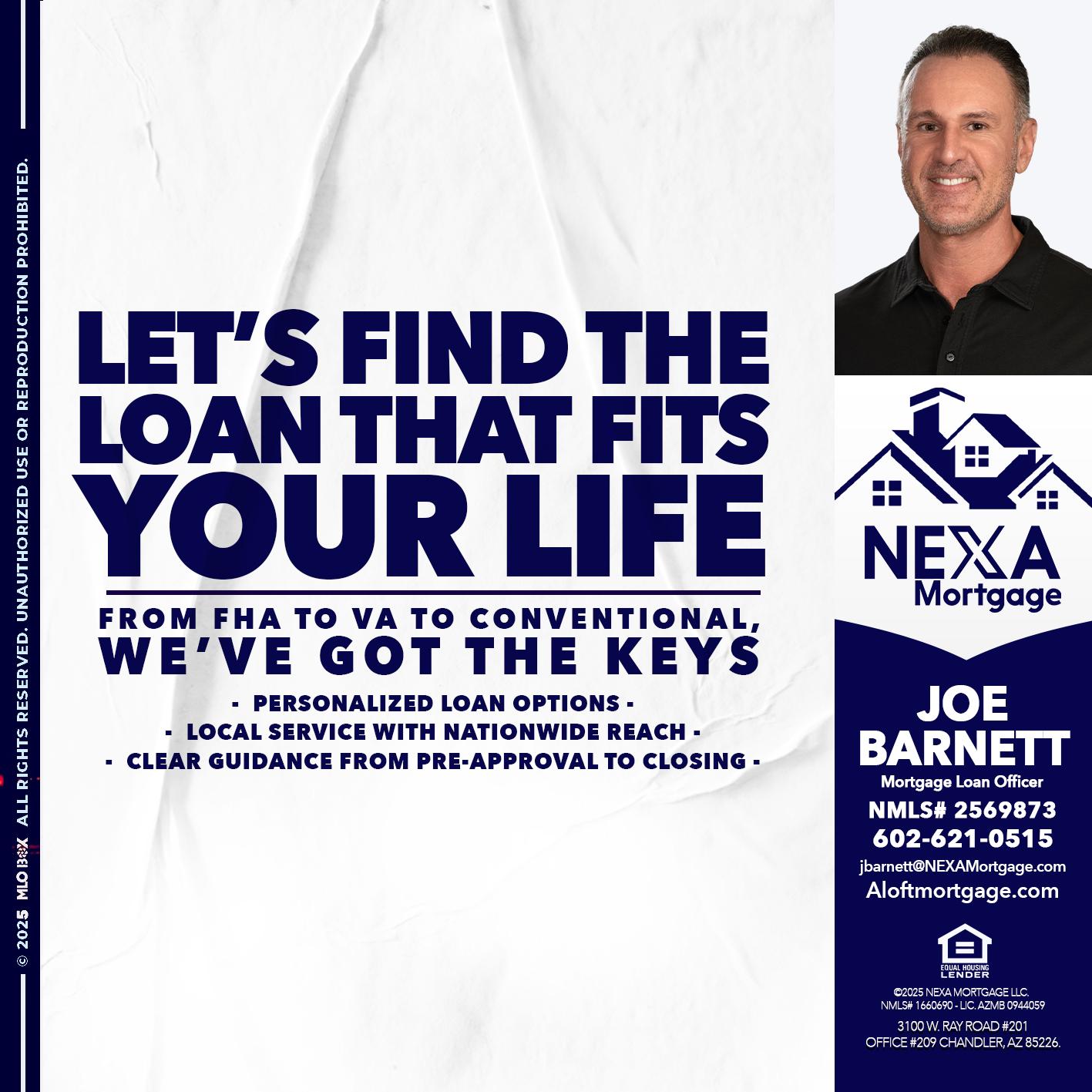 LETS FIND - Joe Barnett -Mortgage Loan Officer