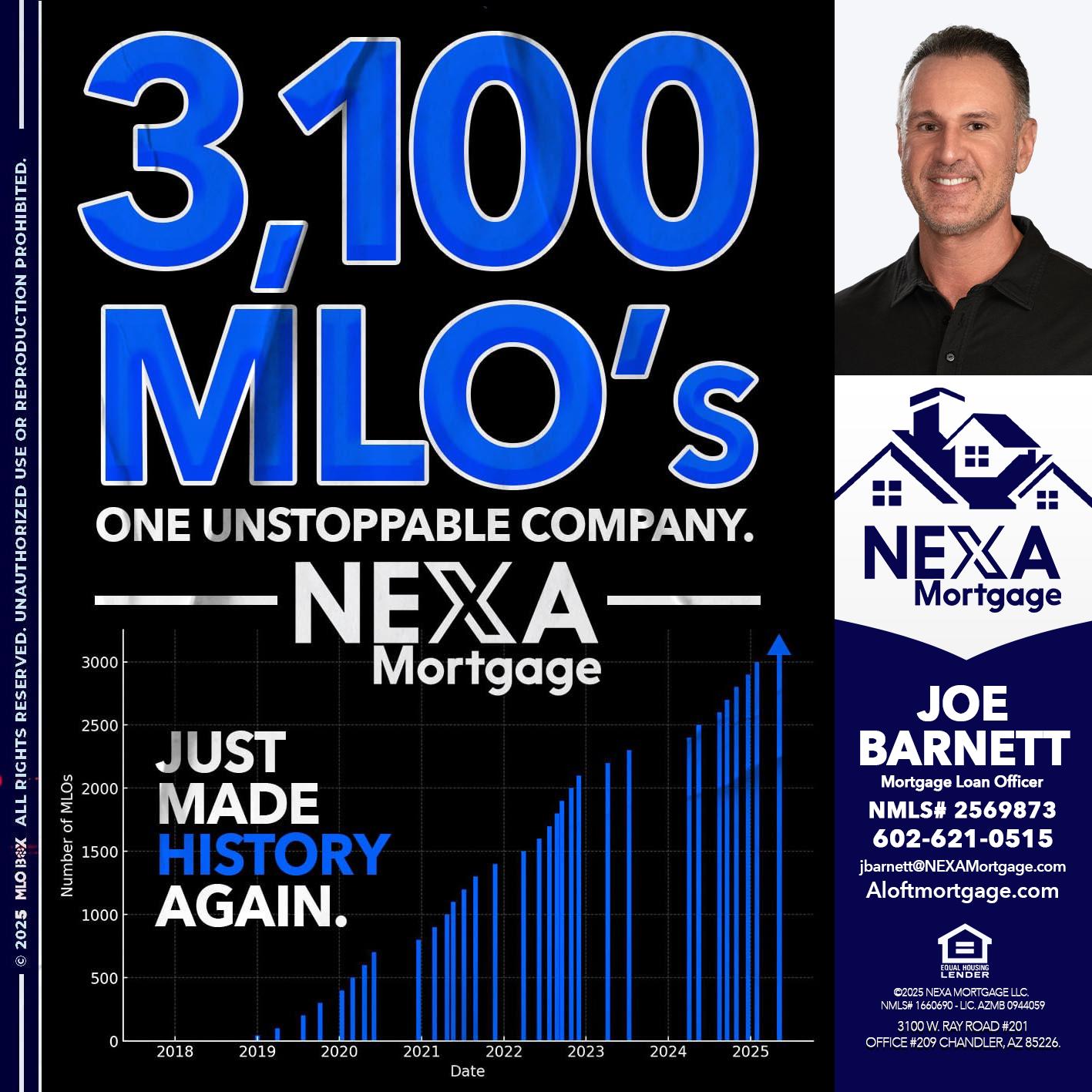 3,100 MLO´s - Joe Barnett -Mortgage Loan Officer