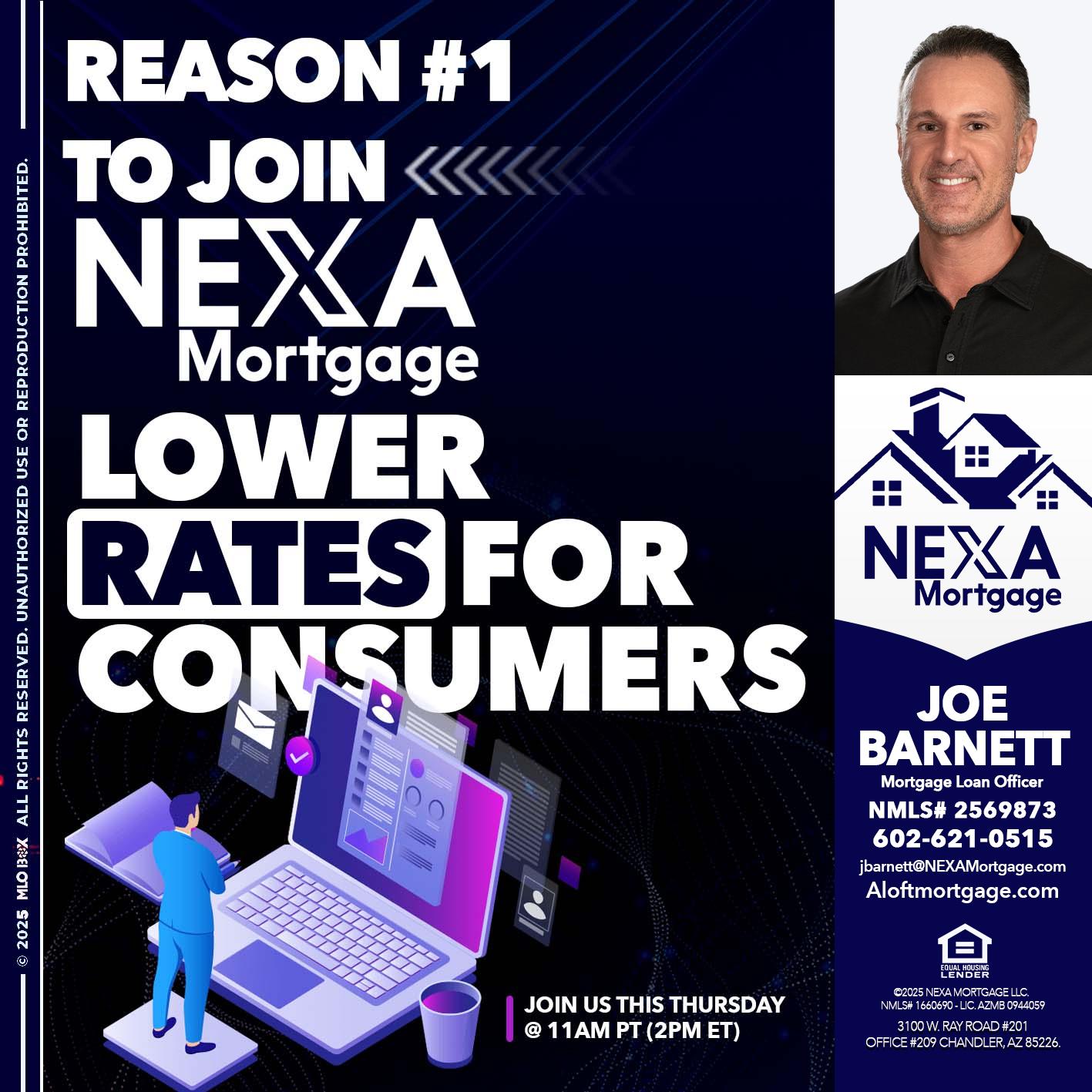 REASON 1 - Joe Barnett -Mortgage Loan Officer