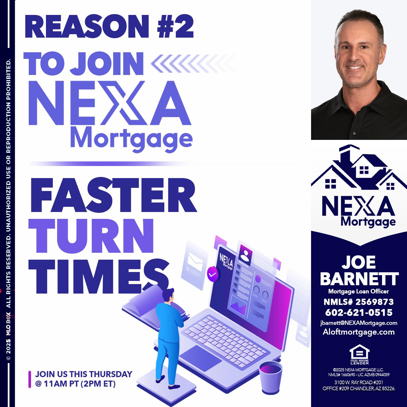 REASON 2 - Joe Barnett -Mortgage Loan Officer