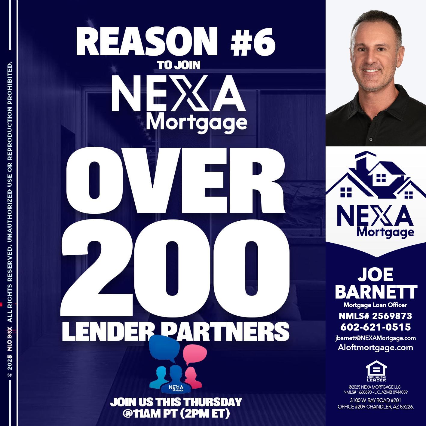 REASON 6 - Joe Barnett -Mortgage Loan Officer