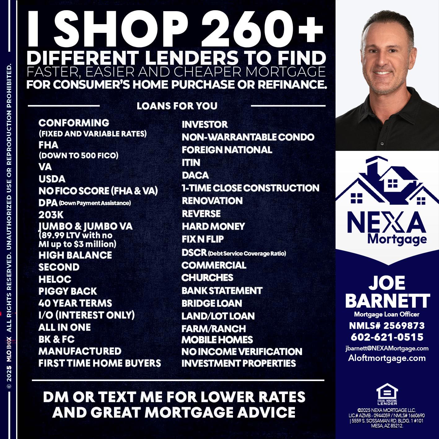 I SHOP +260 - Joe Barnett -Mortgage Loan Officer