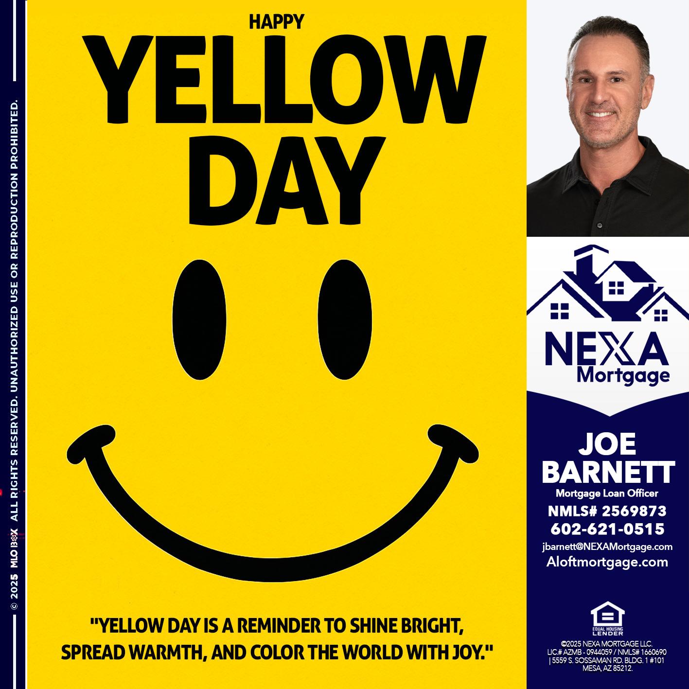 YELLOW DAY - Joe Barnett -Mortgage Loan Officer