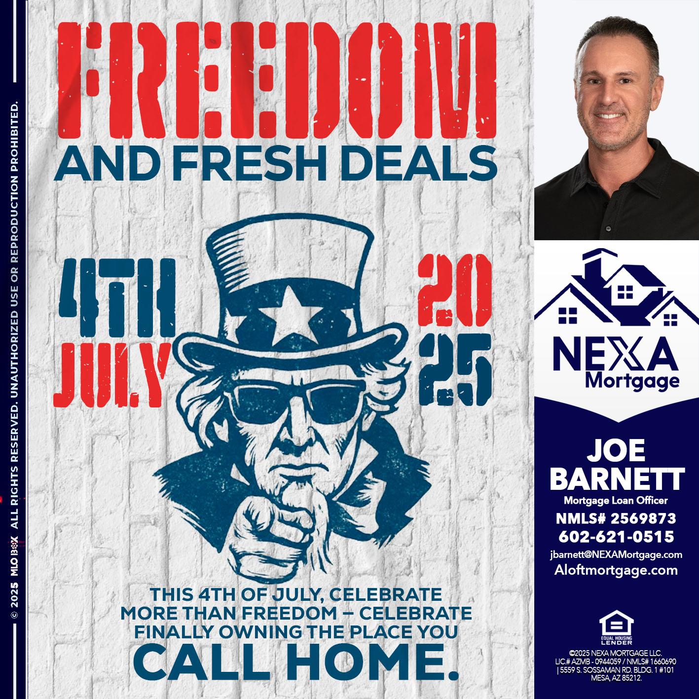 FREEDOM - Joe Barnett -Mortgage Loan Officer