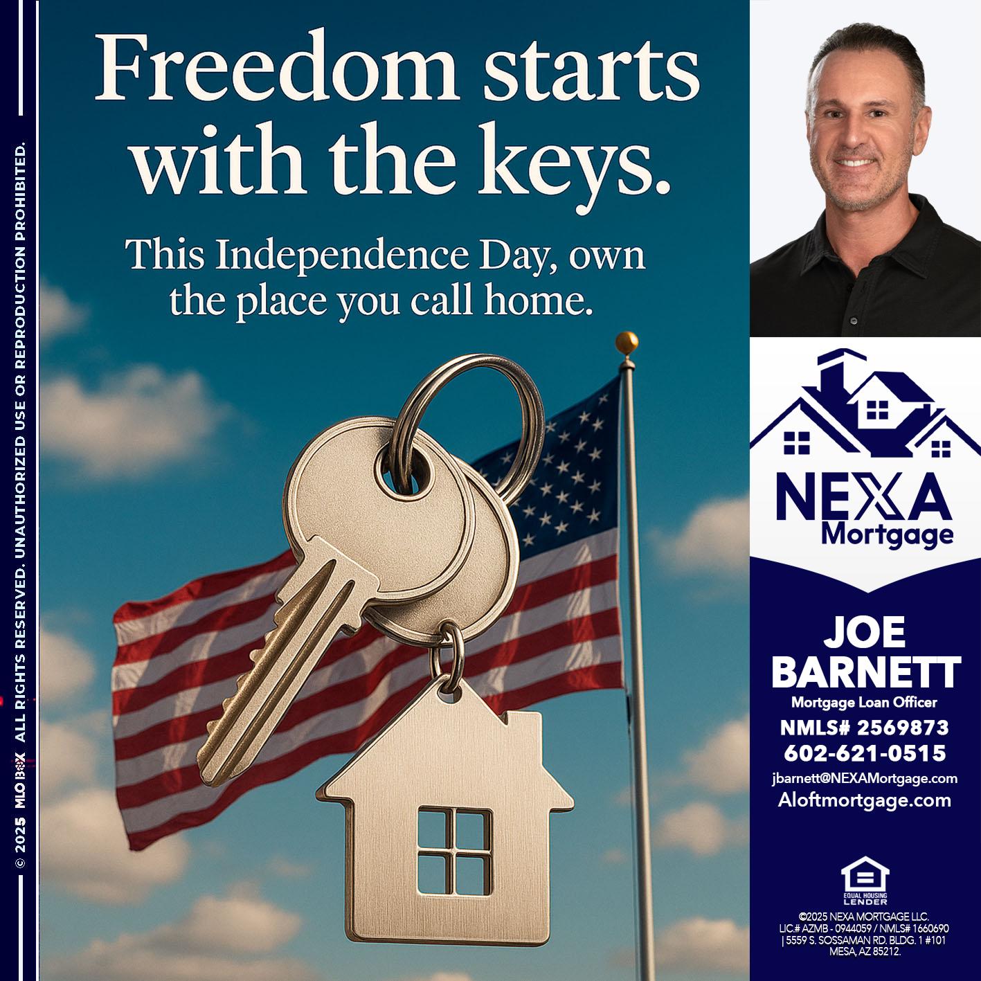 FREEDOM STARTS - Joe Barnett -Mortgage Loan Officer
