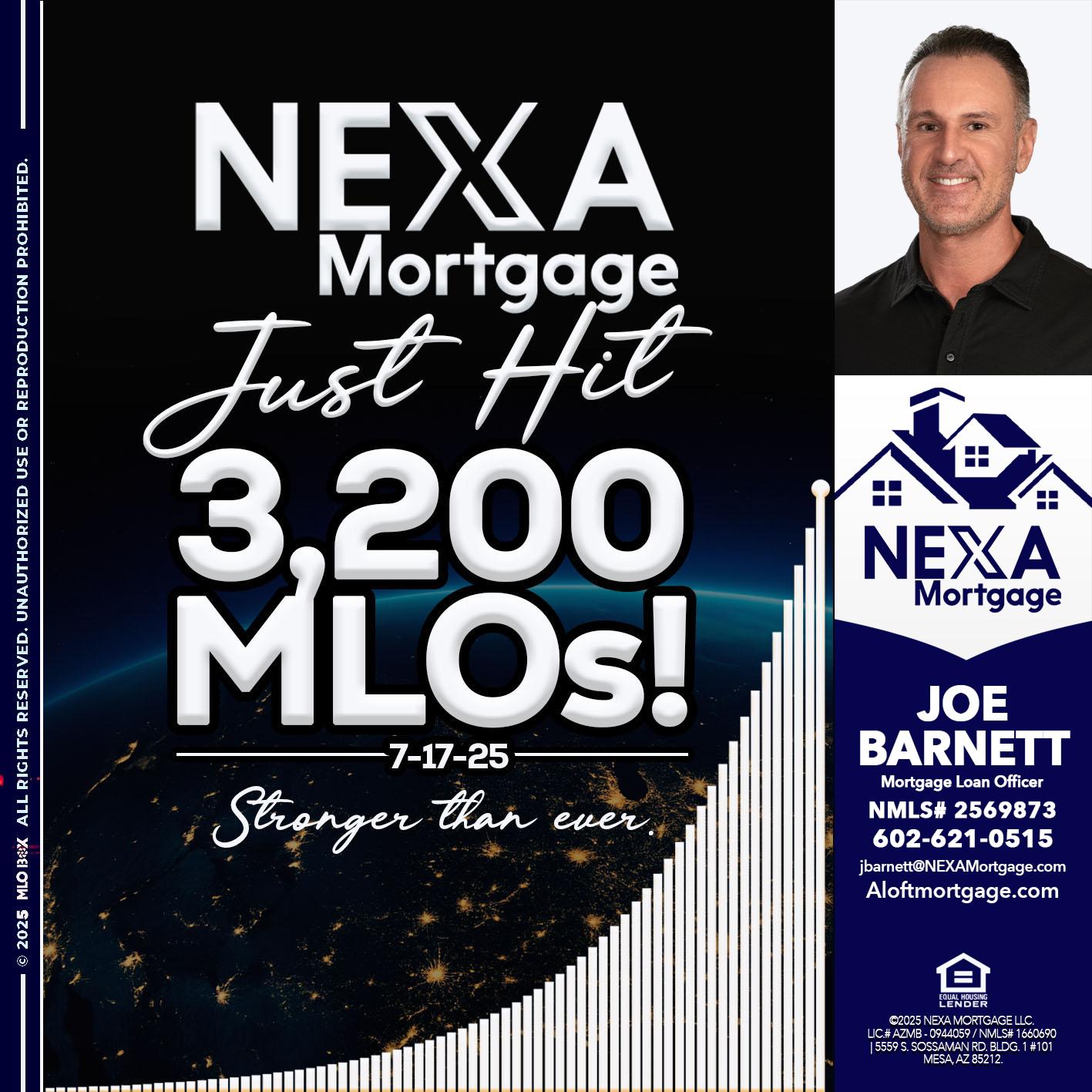 3200 MLOs - Joe Barnett -Mortgage Loan Officer
