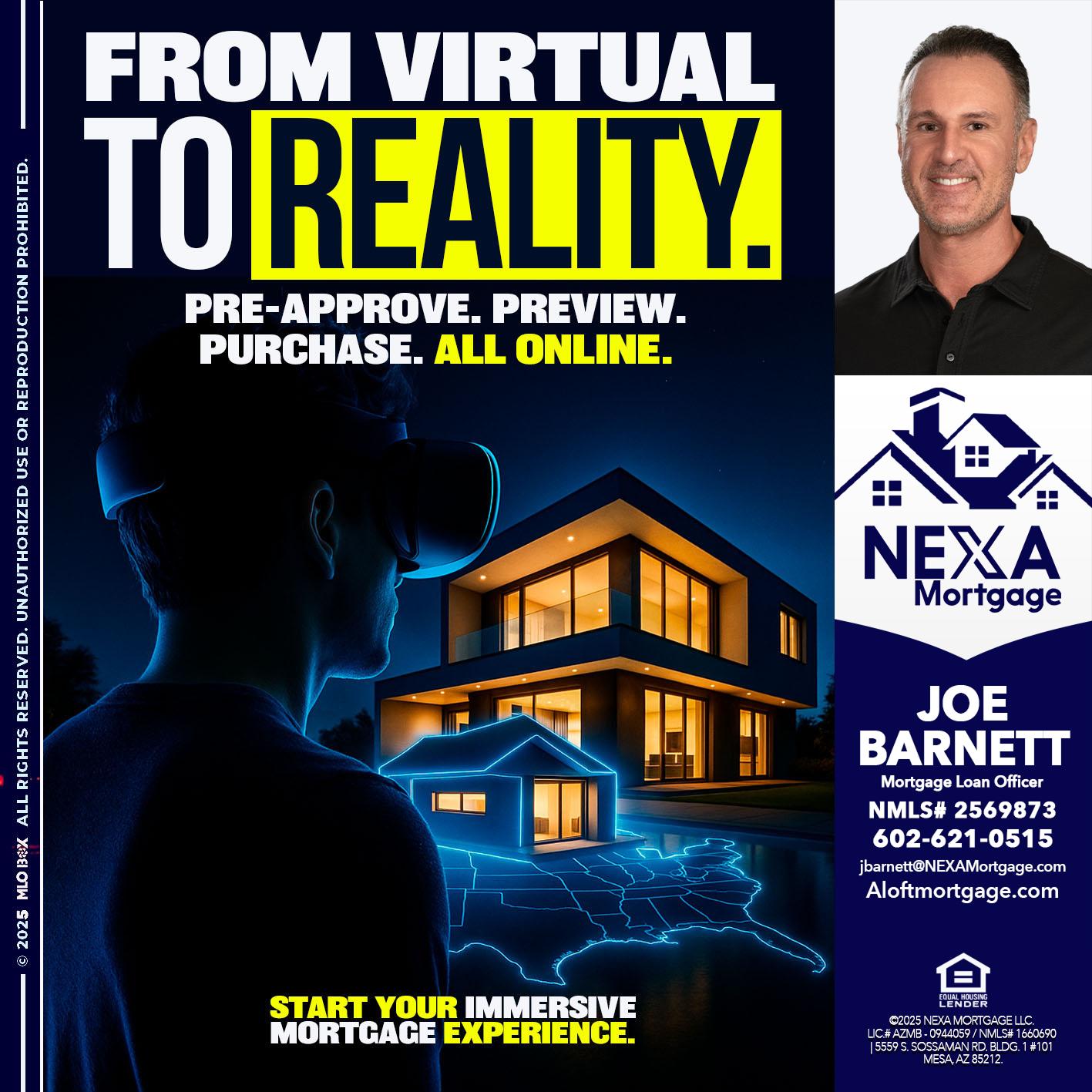 FROM VIRTUAL - Joe Barnett -Mortgage Loan Officer