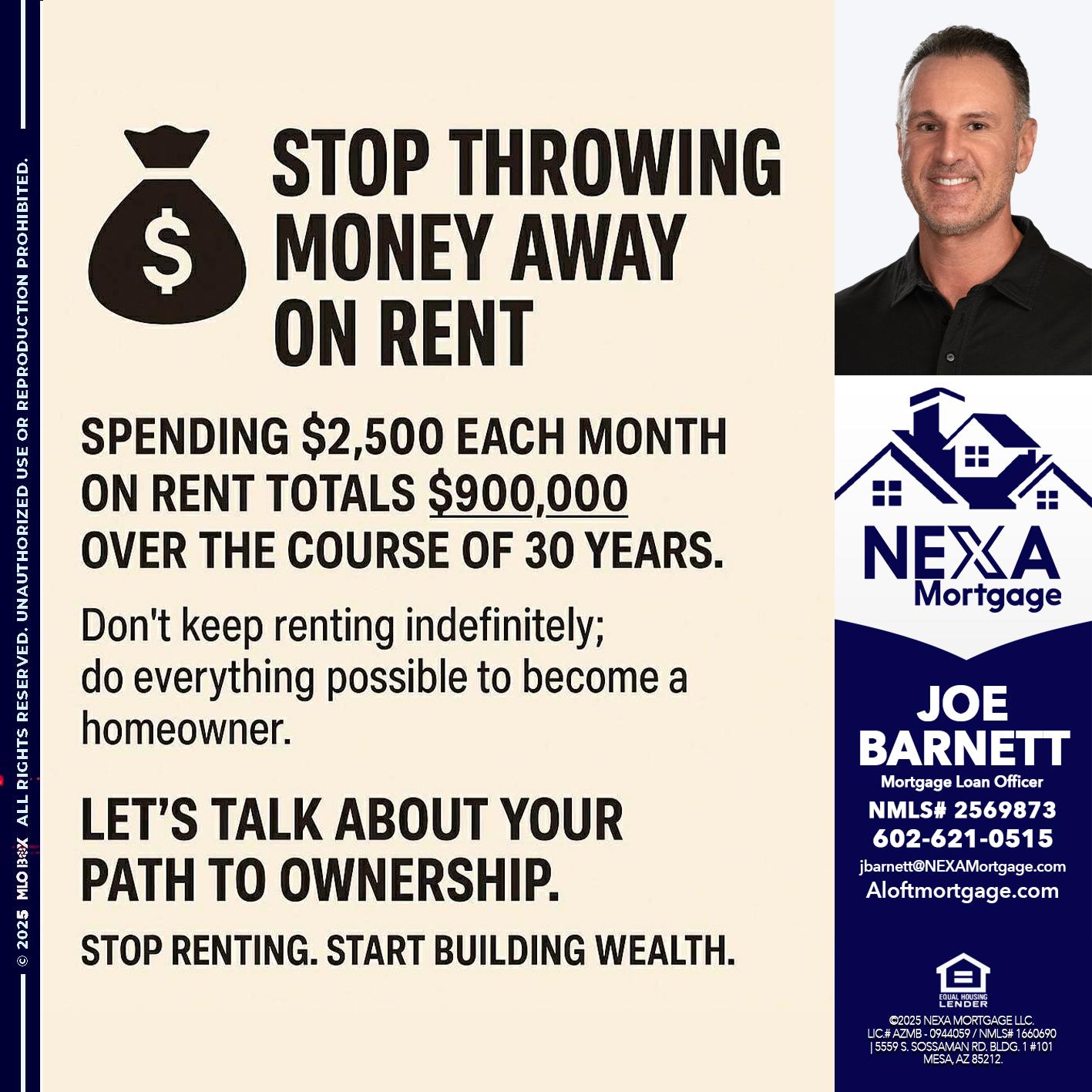 STOP THROWING - Joe Barnett -Mortgage Loan Officer