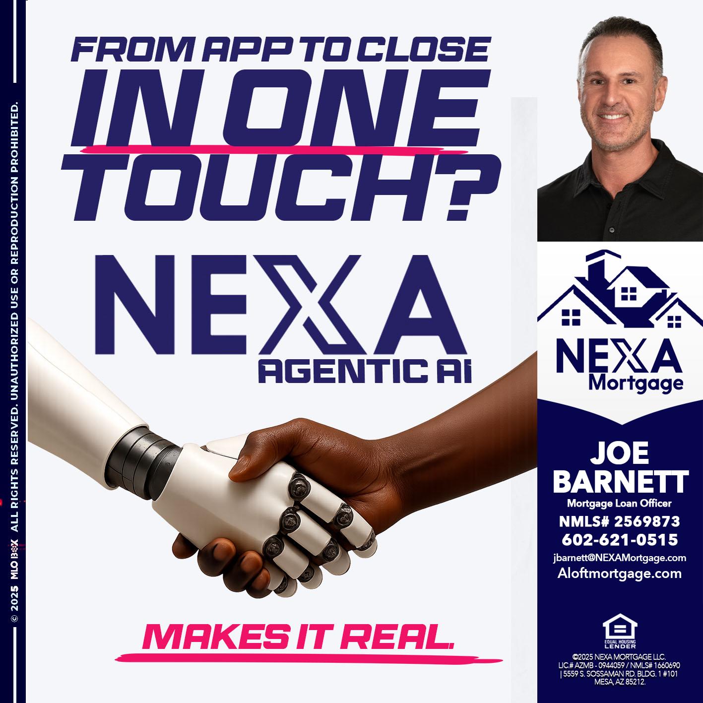 IN ONE TOUCH - Joe Barnett -Mortgage Loan Officer