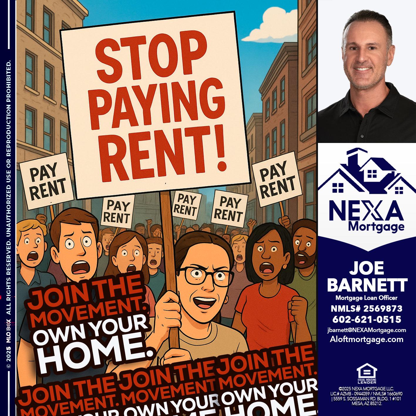 stop paying rent - Joe Barnett -Mortgage Loan Officer