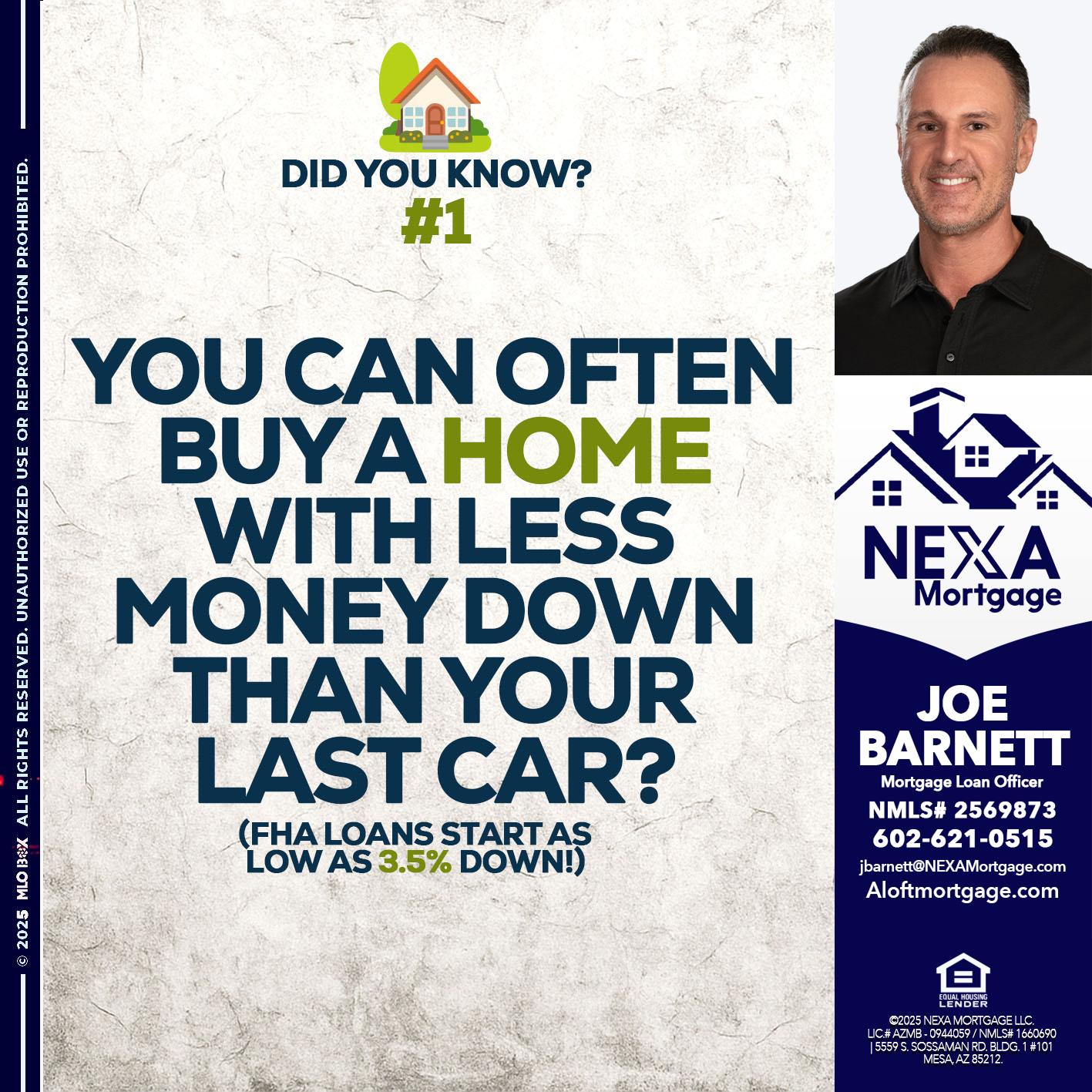 DID YOU KNOW #1 - Joe Barnett -Mortgage Loan Officer