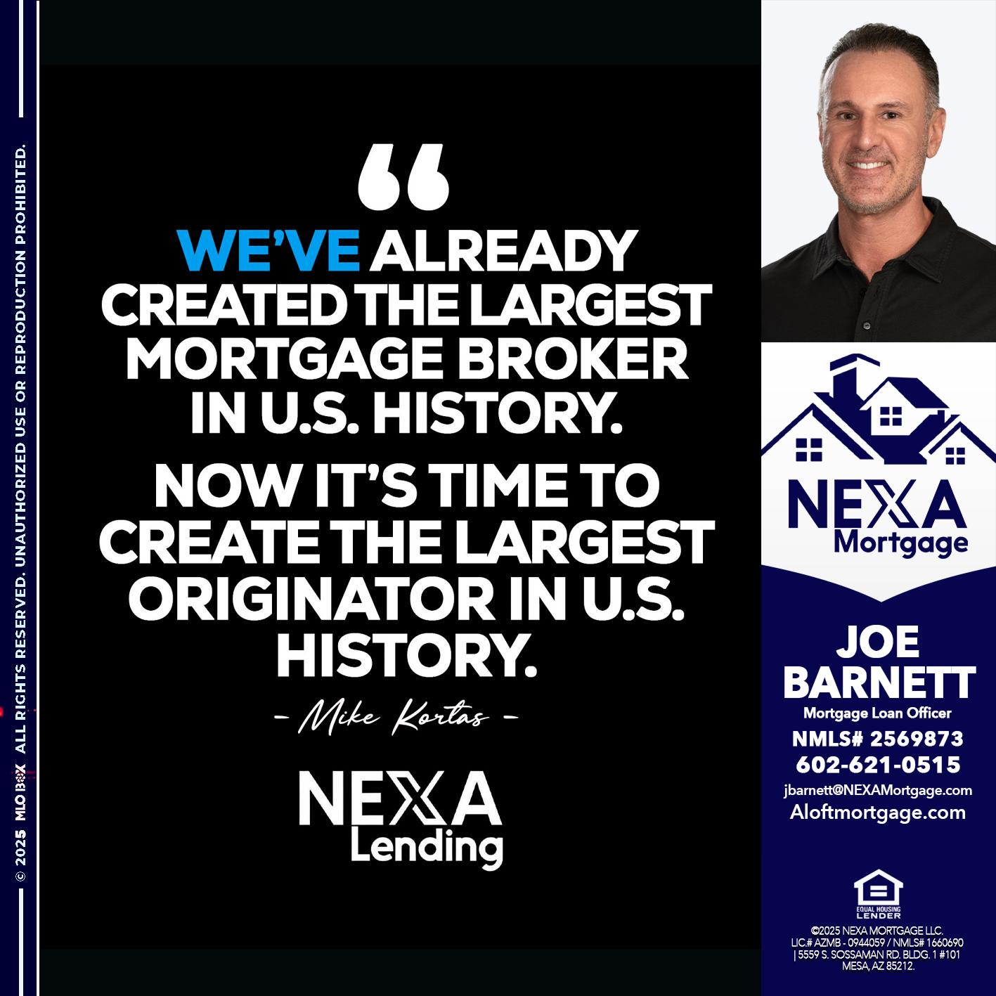 MIKE KORTAS - Joe Barnett -Mortgage Loan Officer