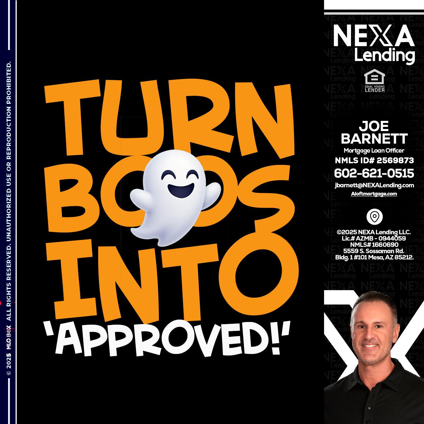 turn boos into - Joe Barnett -Mortgage Loan Officer