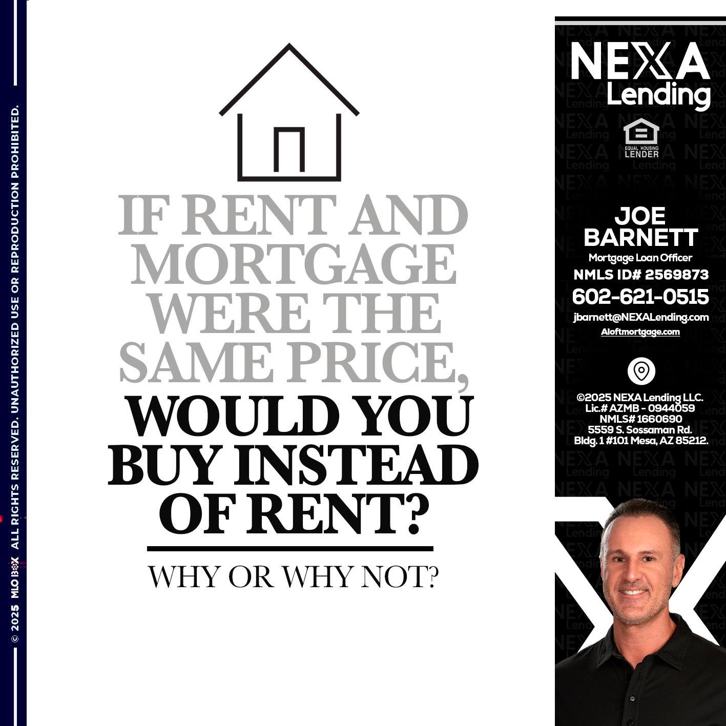IF RENT - Joe Barnett -Mortgage Loan Officer