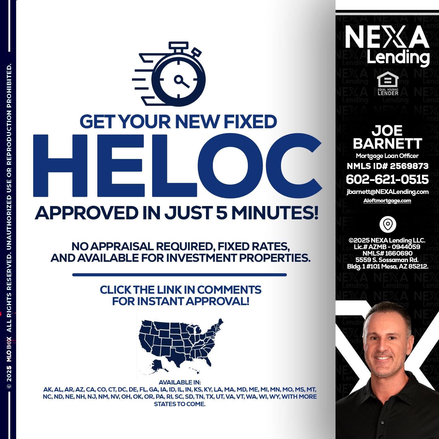 HELOC - Joe Barnett -Mortgage Loan Officer