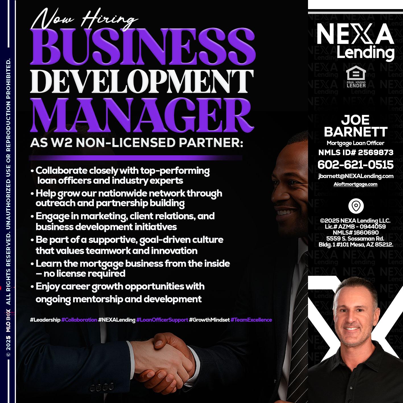 NOW HIRING - Joe Barnett -Mortgage Loan Officer