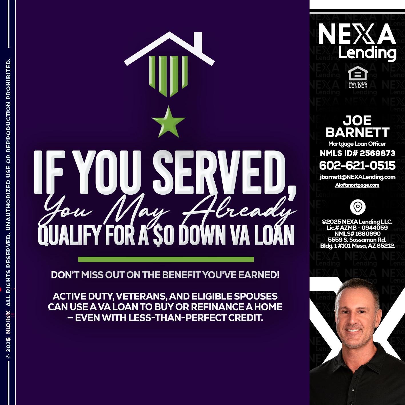 IF YOU SERVED - Joe Barnett -Mortgage Loan Officer
