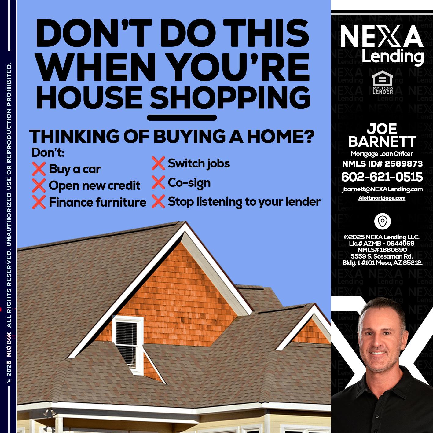 DONT DO THIS - Joe Barnett -Mortgage Loan Officer