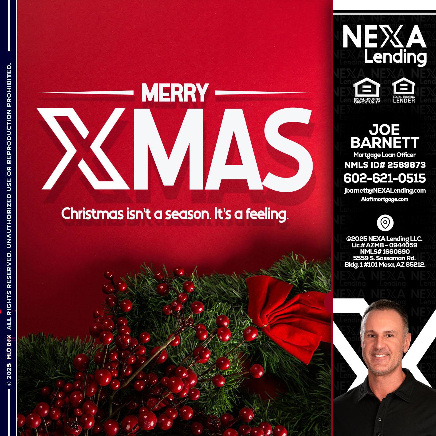 merry xmas - Joe Barnett -Mortgage Loan Officer