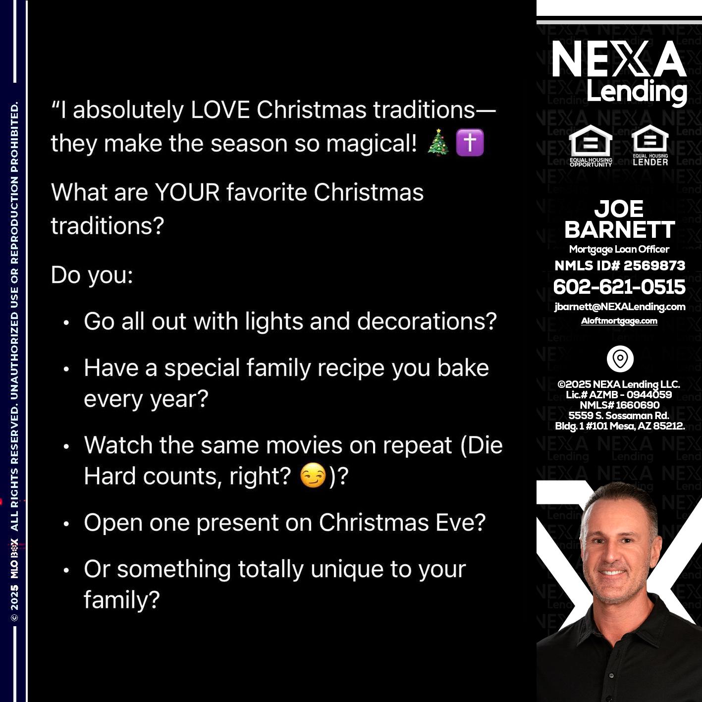 I love christmas - Joe Barnett -Mortgage Loan Officer