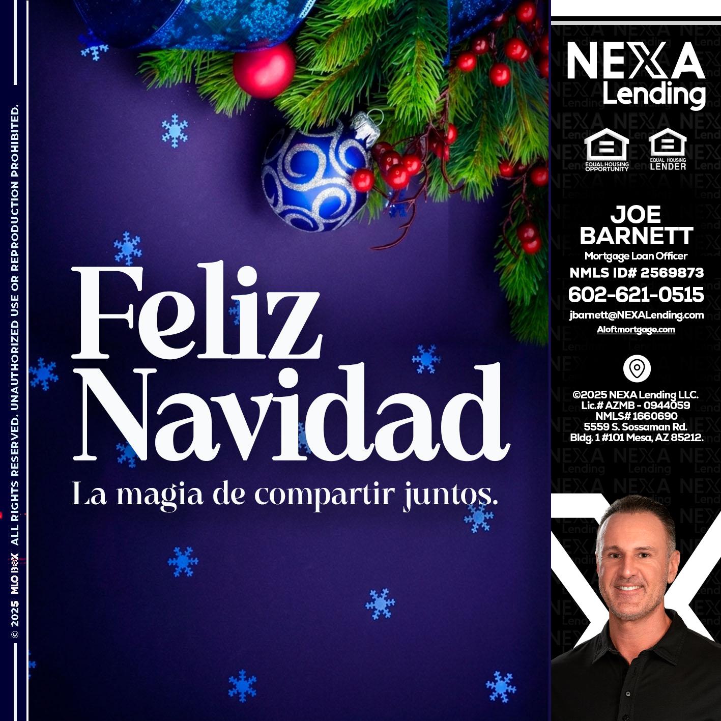 FELIZ NAVIDAD - Joe Barnett -Mortgage Loan Officer