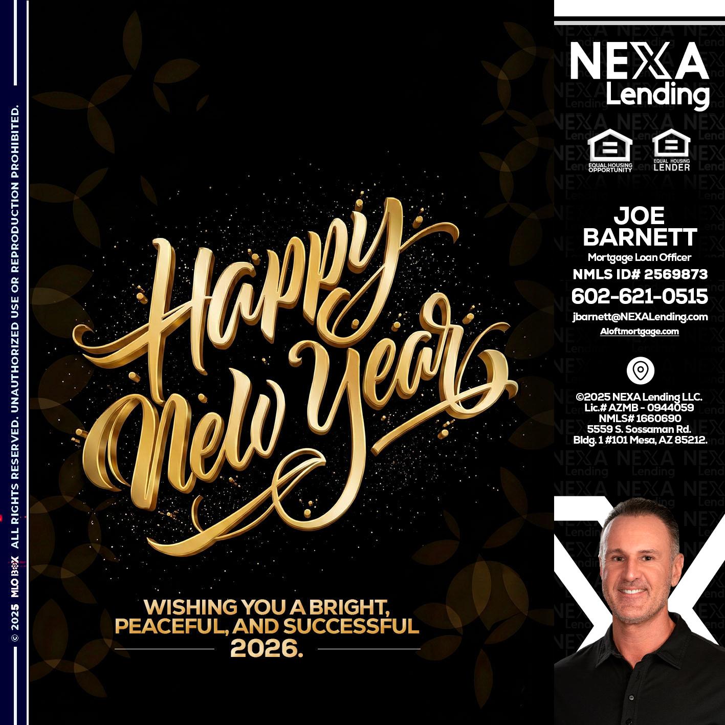 HAPPY NEW YEAR - Joe Barnett -Mortgage Loan Officer