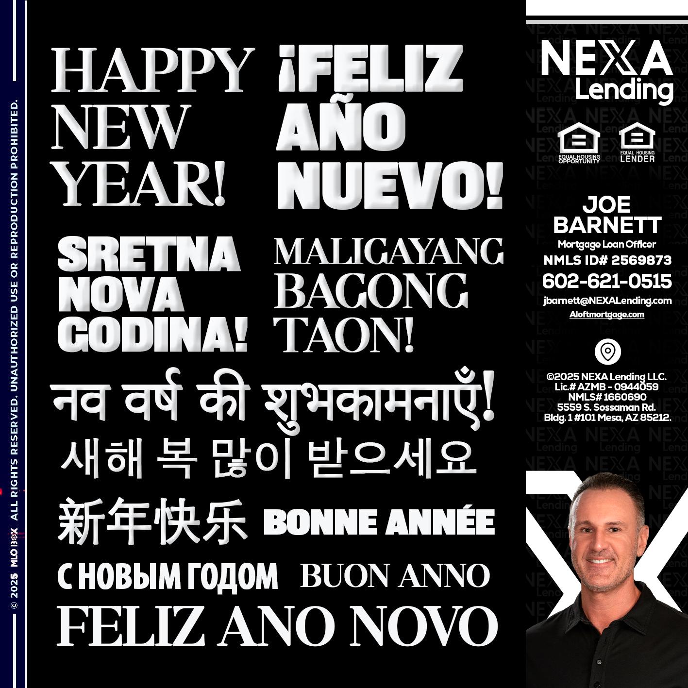 HAPPY NEW YEAR - Joe Barnett -Mortgage Loan Officer