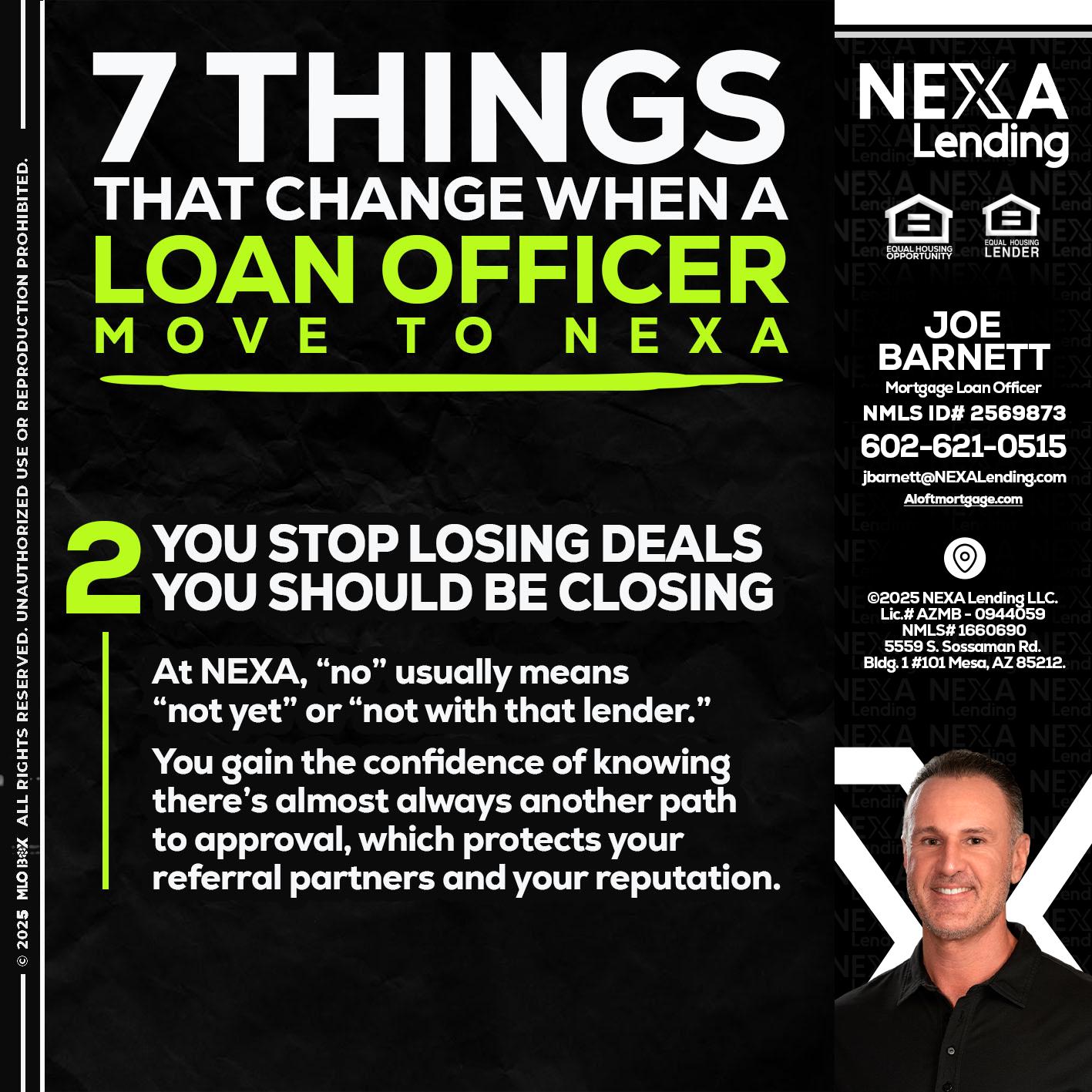 7 THINGS (2) - Joe Barnett -Mortgage Loan Officer