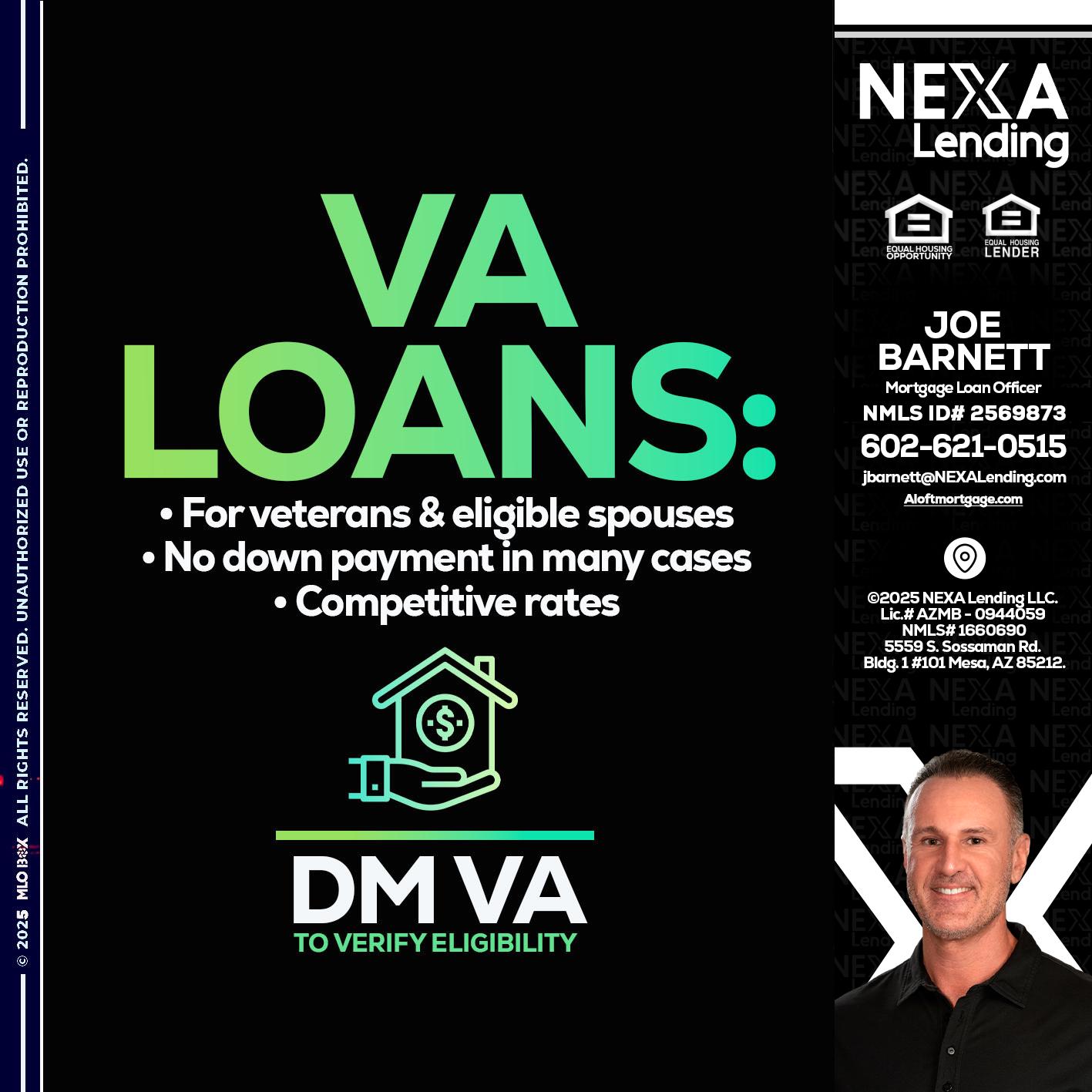 VA LOANS - Joe Barnett -Mortgage Loan Officer