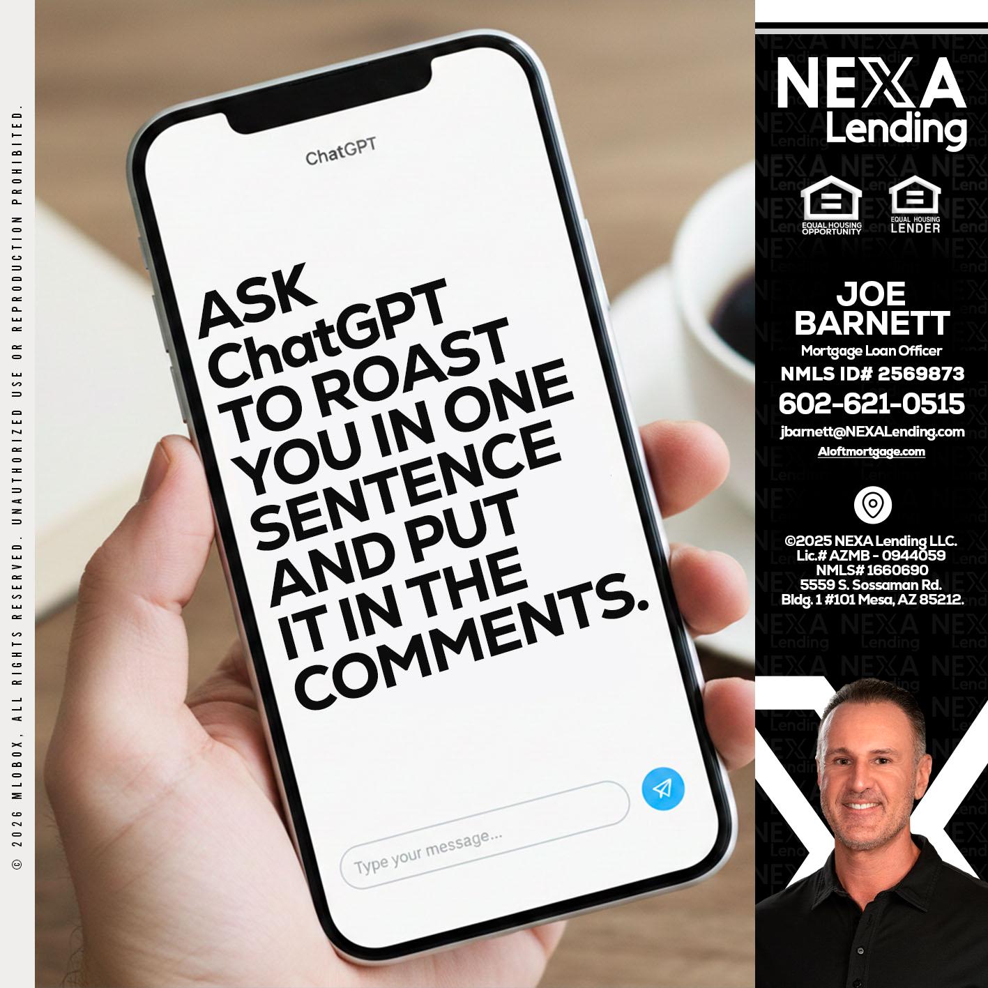 ask chatgpt - Joe Barnett -Mortgage Loan Officer