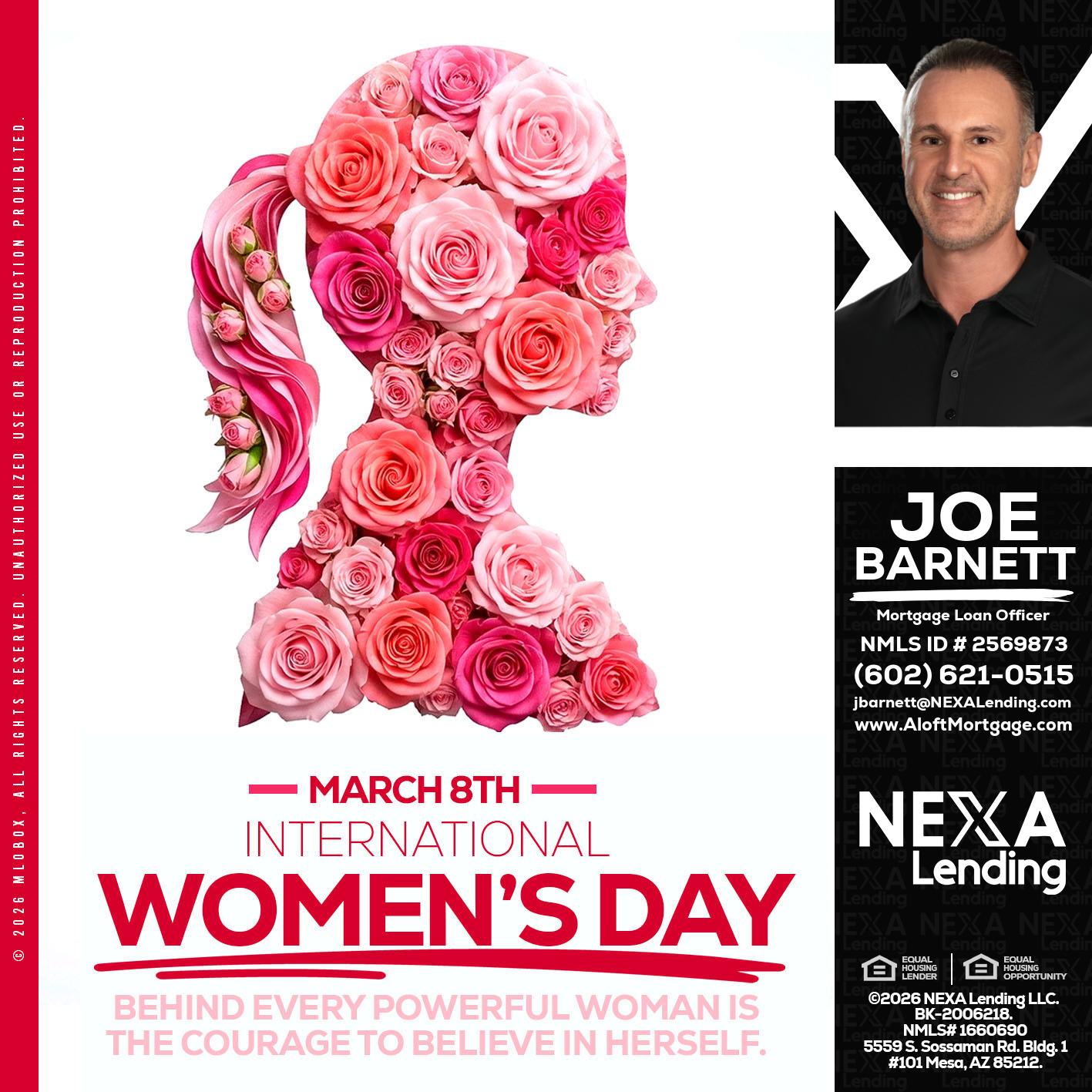 MARCH 8TH - Joe Barnett -Mortgage Loan Officer