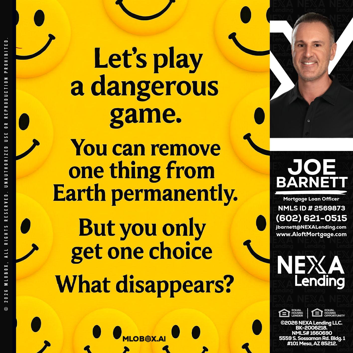 LETS PLAY - Joe Barnett -Mortgage Loan Officer