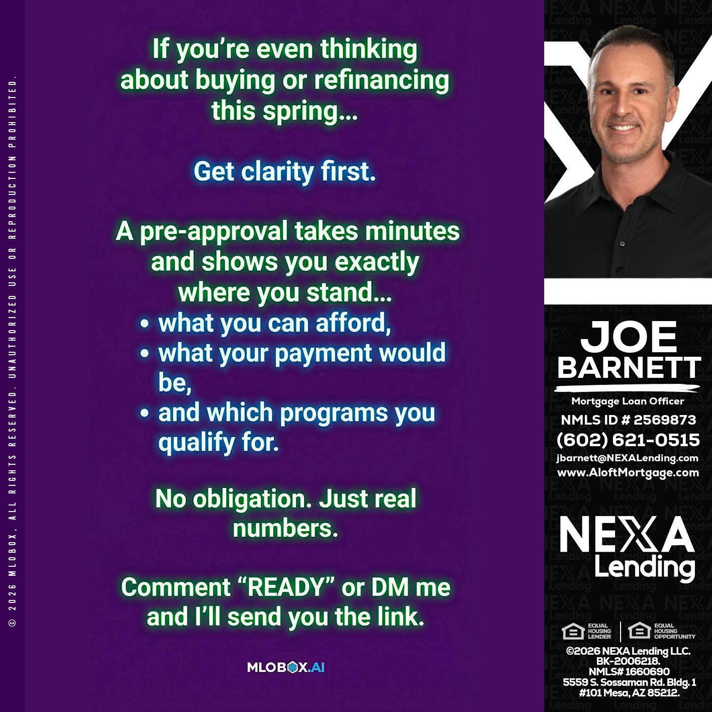 IF YOU THINKING - Joe Barnett -Mortgage Loan Officer