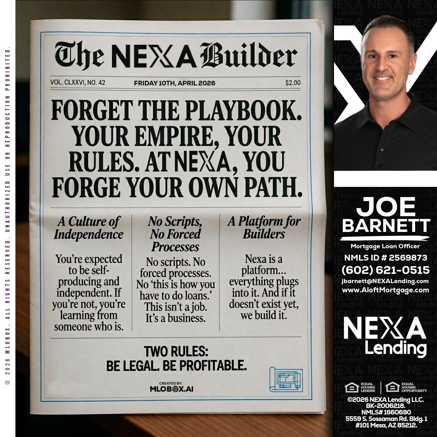 THE NEXA BUILDER - Joe Barnett -Mortgage Loan Officer