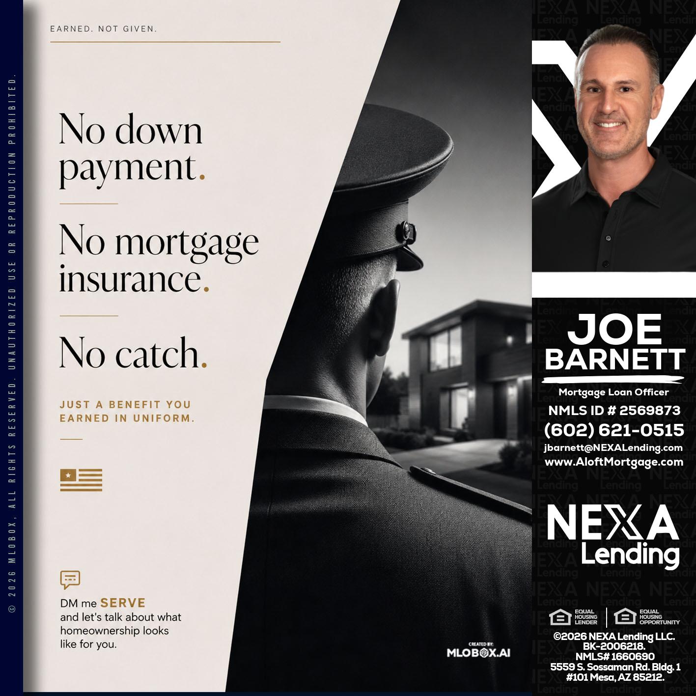 NO DOWN PAYMENT - Joe Barnett -Mortgage Loan Officer