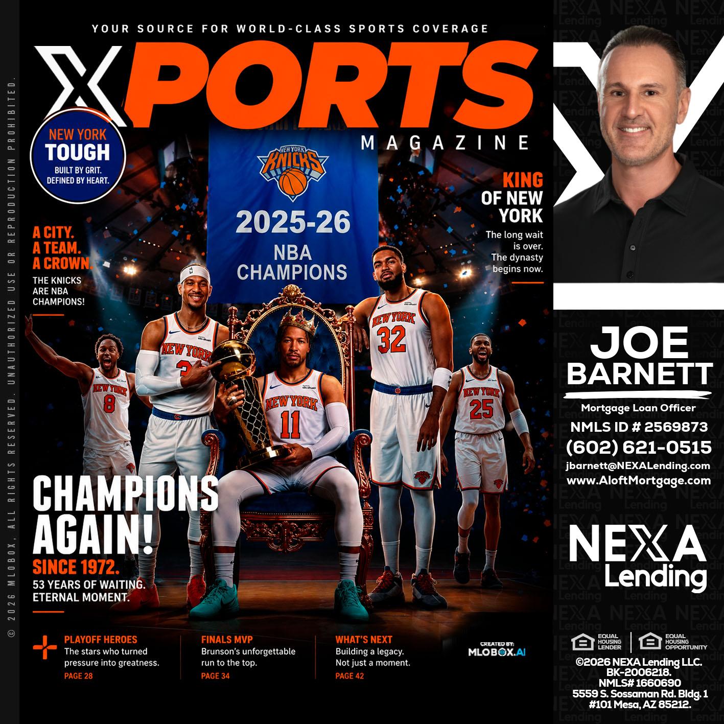 XPORTS MAGAZINE - Joe Barnett -Mortgage Loan Officer