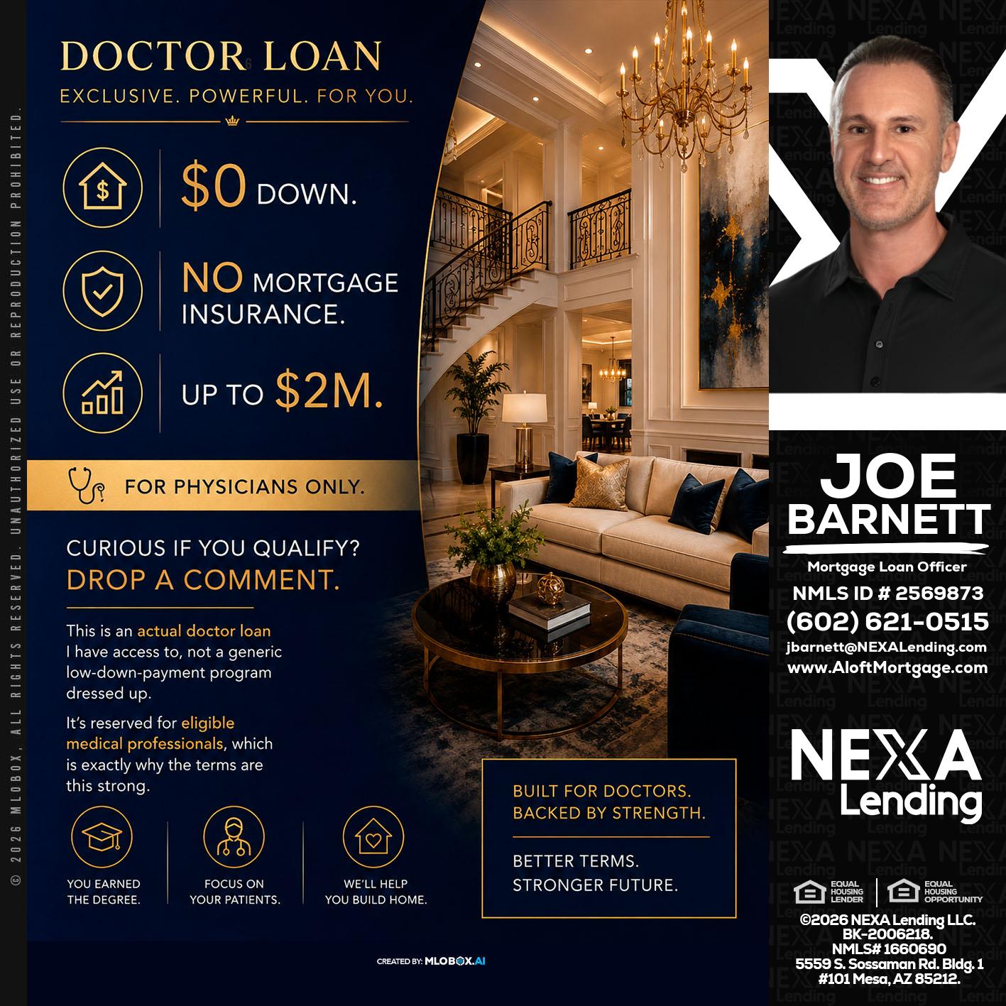 DOCTOR LOANS - Joe Barnett -Mortgage Loan Officer