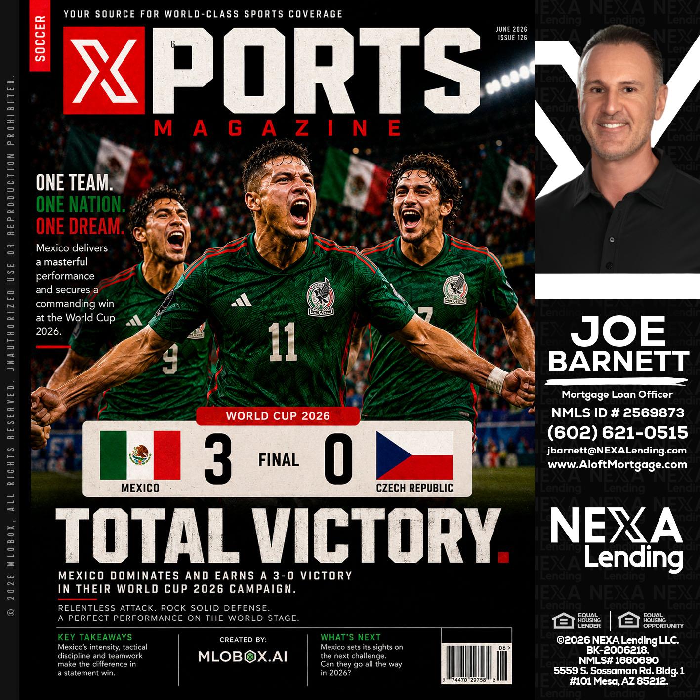 World Cup 2026 MEX 1-0 CZECH - Joe Barnett -Mortgage Loan Officer