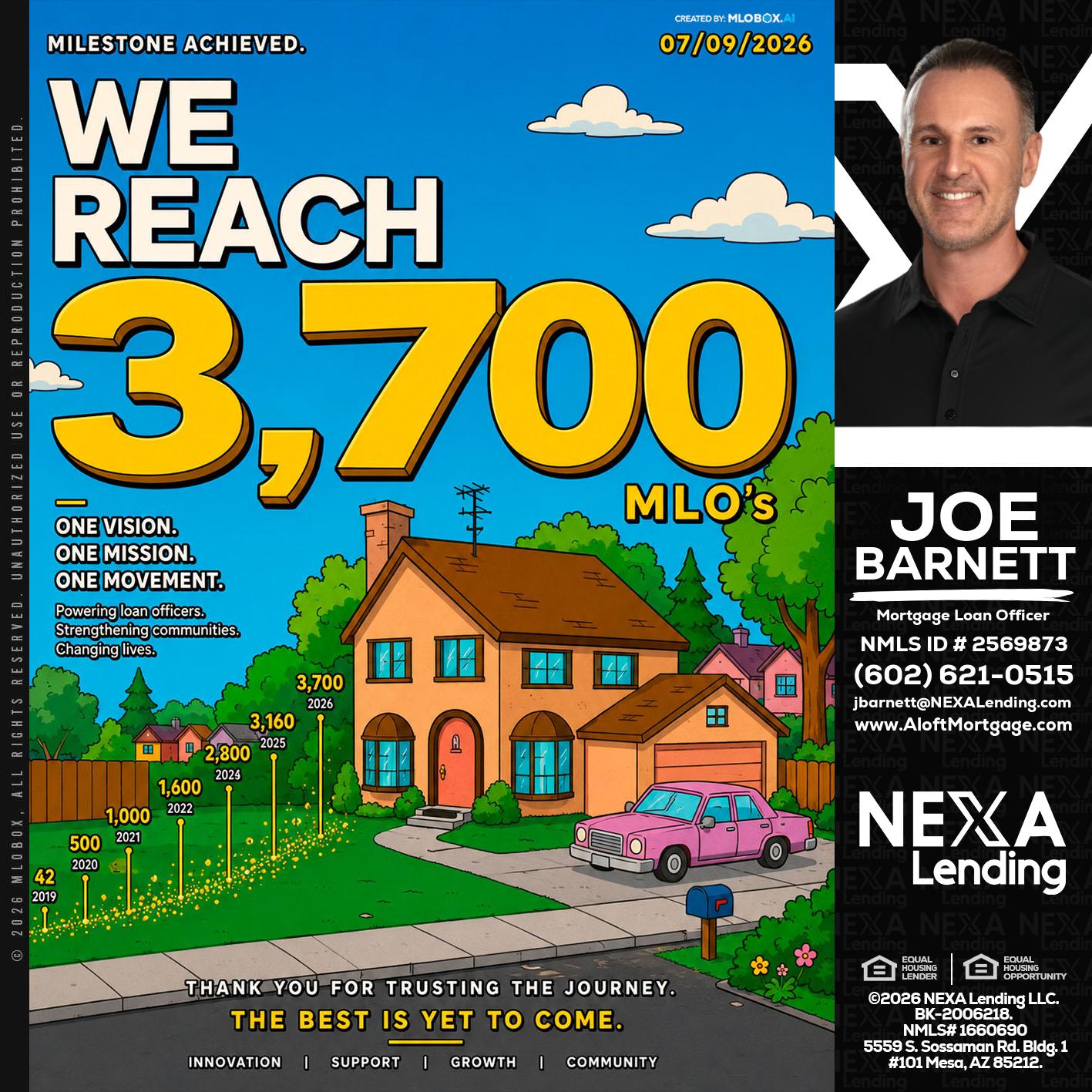 3,700 MLO's - Joe Barnett -Mortgage Loan Officer