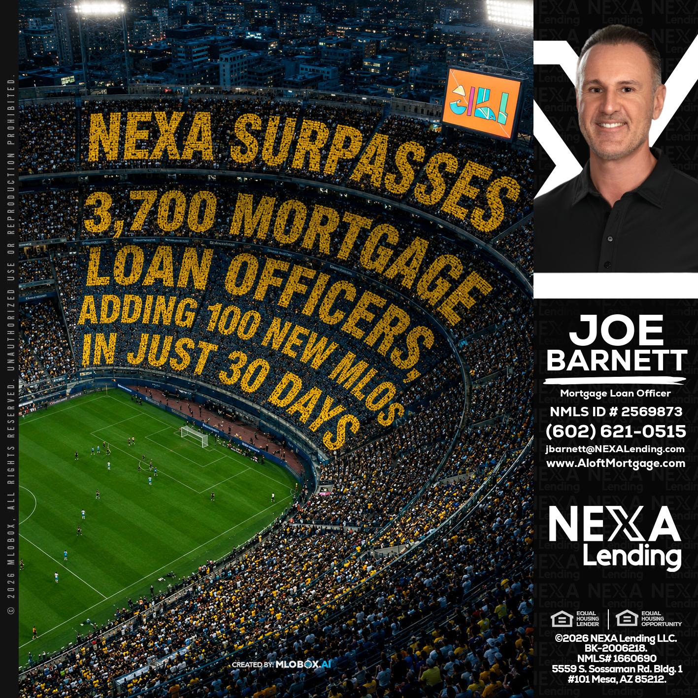 NEXA SURPASSES - Joe Barnett -Mortgage Loan Officer
