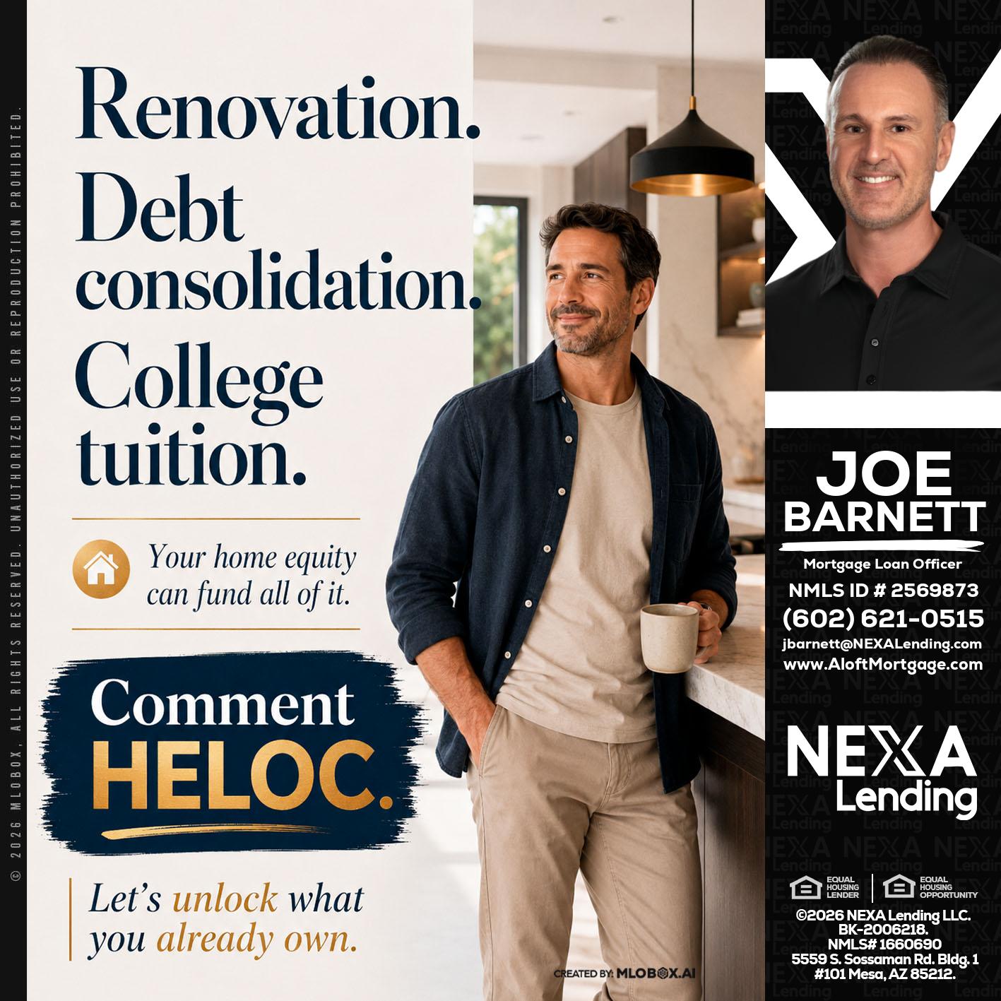 RENOVATION DEBT - Joe Barnett -Mortgage Loan Officer