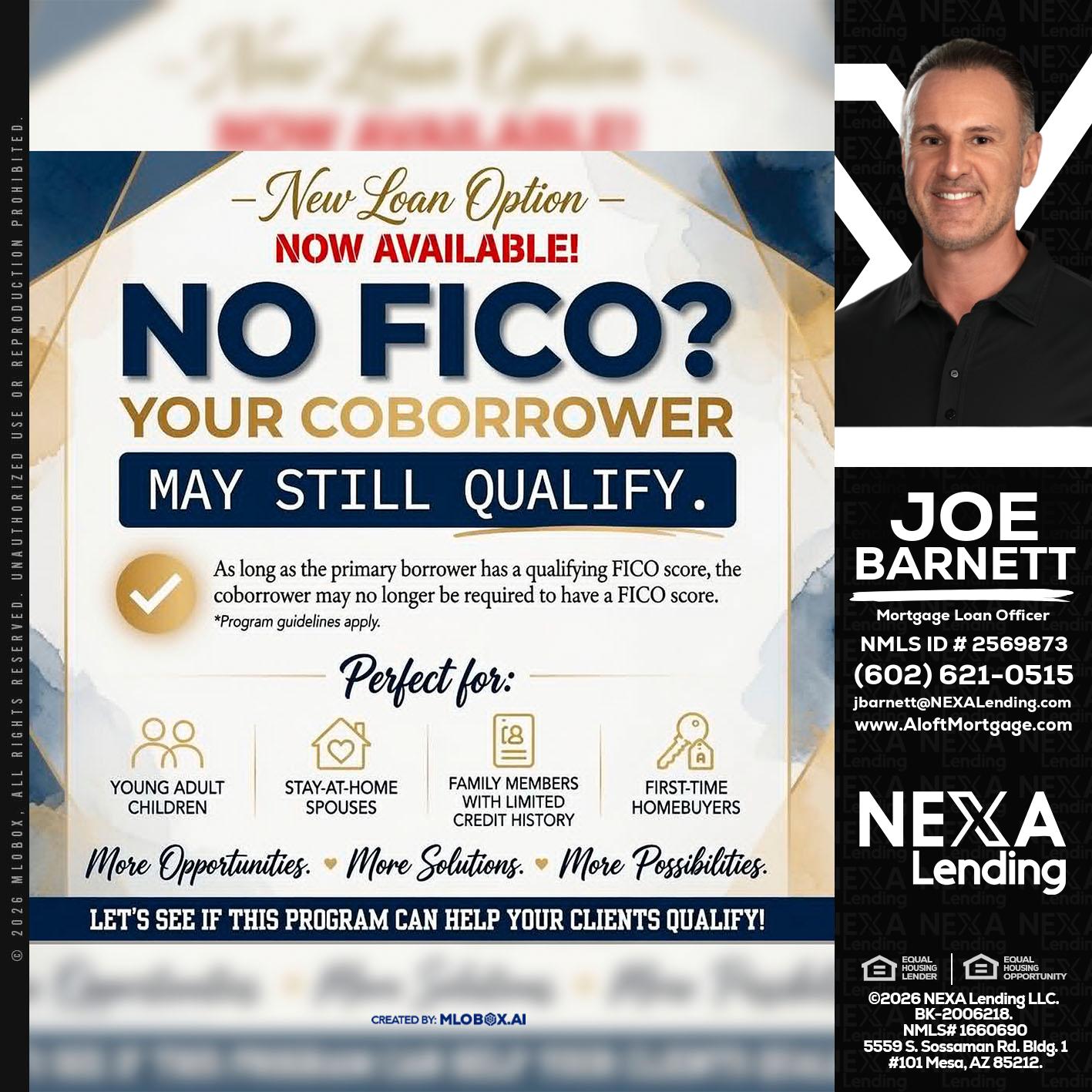 NO FICO? - Joe Barnett -Mortgage Loan Officer