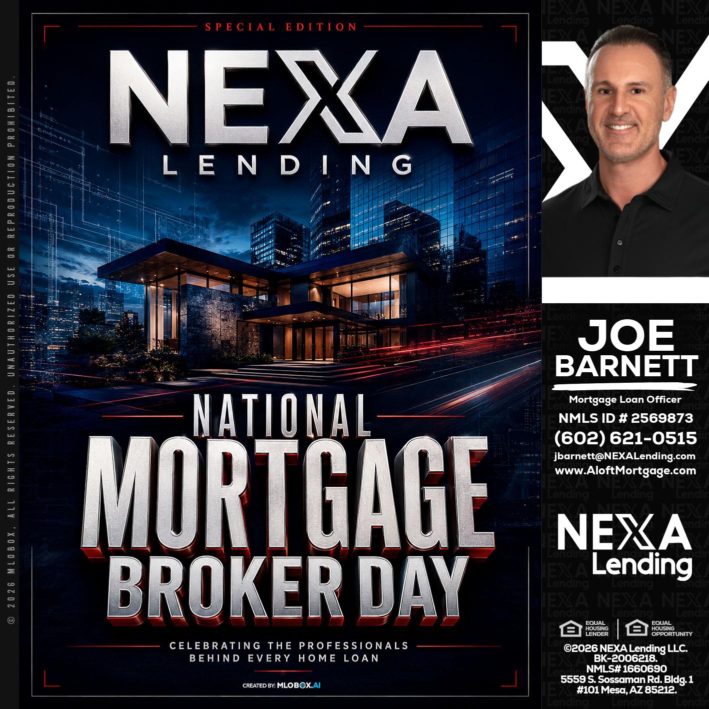 NATIONAL MORTGAGE BROKER DAY - Joe Barnett -Mortgage Loan Officer