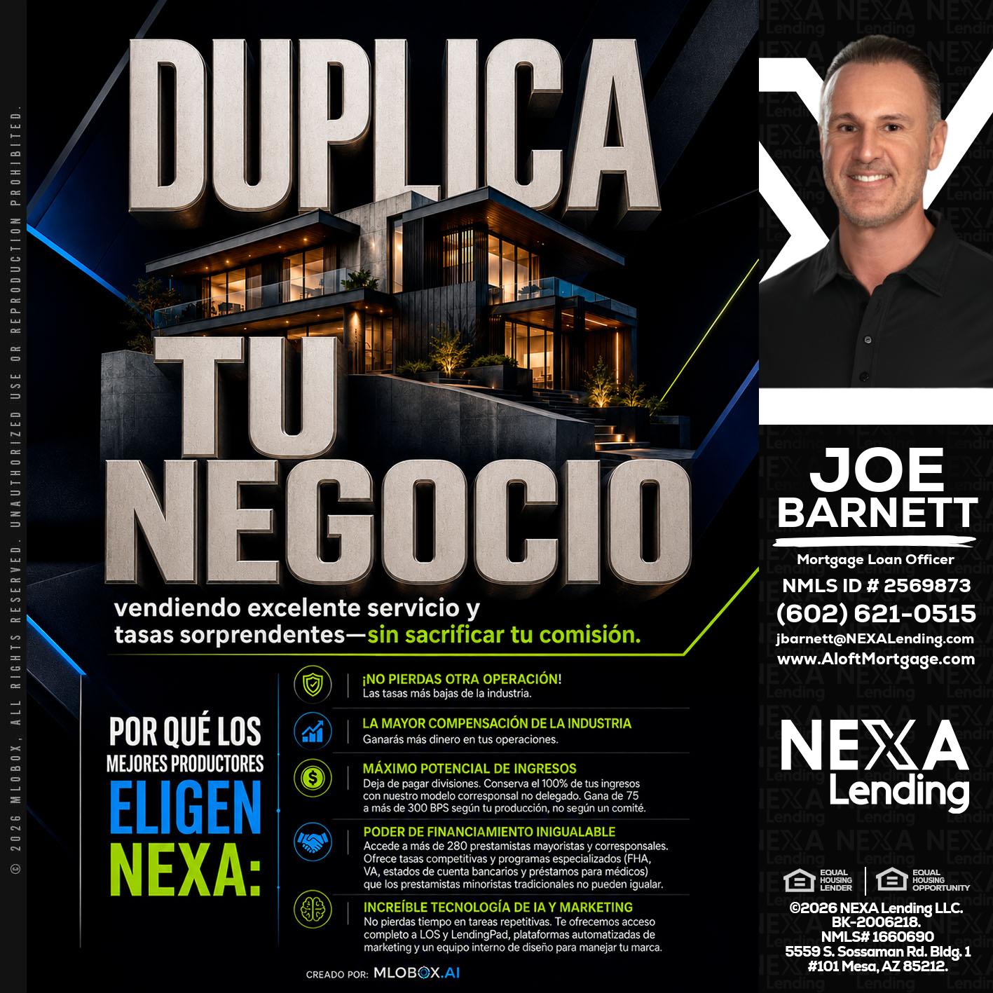 DUPLICA TU NEGOCIO - Joe Barnett -Mortgage Loan Officer